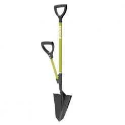 Shovelution 40 in. Strain-Reducing Steel Spear Head Digging Garden Shovel with Auxiliary Comfort Grip Handle by Sun Joe -GARDEN TOOLS Shop sun joe shovels sj shlv07 4f 1000