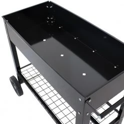 Galvanized Steel Mobile Raised Garden Bed Cart in Black by Sunnydaze Decor -GARDEN TOOLS Shop sunnydaze decor garden carts hb 581 4f 1000