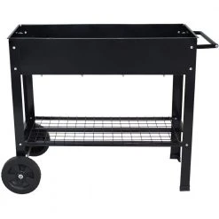 Galvanized Steel Mobile Raised Garden Bed Cart in Black by Sunnydaze Decor -GARDEN TOOLS Shop sunnydaze decor garden carts hb 581 c3 1000