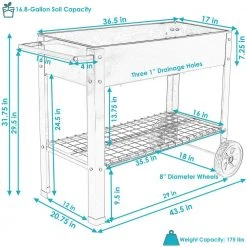 Galvanized Steel Mobile Raised Garden Bed Cart in Black by Sunnydaze Decor -GARDEN TOOLS Shop sunnydaze decor garden carts hb 581 fa 1000