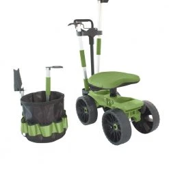Wheelie Scoot with Tool Toter Handle, Bucket and Comfort Cushion by TheXceptional -GARDEN TOOLS Shop thexceptional garden carts ex590 4f 1000
