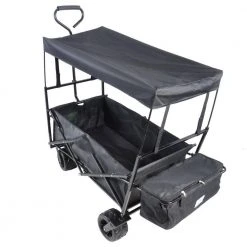 3.4 cu. ft Outdoor Black Steel Folding Large Capacity Garden Cart Patio Wagon with Cover by Tidoin -GARDEN TOOLS Shop tidoin garden carts dq ydw2 5607 76 1000