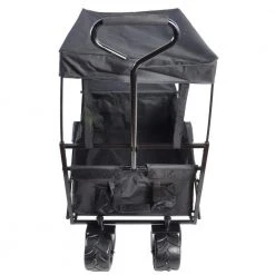 3.4 cu. ft Outdoor Black Steel Folding Large Capacity Garden Cart Patio Wagon with Cover by Tidoin -GARDEN TOOLS Shop tidoin garden carts dq ydw2 5607 fa 1000