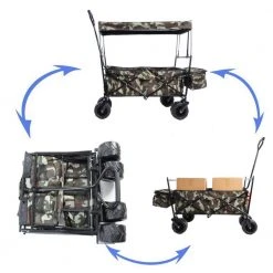 3.4 cu. ft Outdoor Camouflage Color Steel Folding Large Capacity Garden Cart Patio Wagon with Lid by Tidoin -GARDEN TOOLS Shop tidoin garden carts dq ydw2 5609 fa 1000