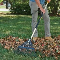 54 in. 22-Tine Hardwood/Steel Handle Steel Leaf Rake by True Temper -GARDEN TOOLS Shop true temper leaf rakes 20201001 31 1000