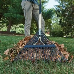 54 in. 22-Tine Hardwood/Steel Handle Steel Leaf Rake by True Temper -GARDEN TOOLS Shop true temper leaf rakes 20201001 40 1000