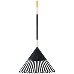48 in. Hardwood/Steel Handle Leaf Rake with 30 in. W Clog-Free Tines for Leaves, Grass, Twigs, Pine Needles and More by True Temper