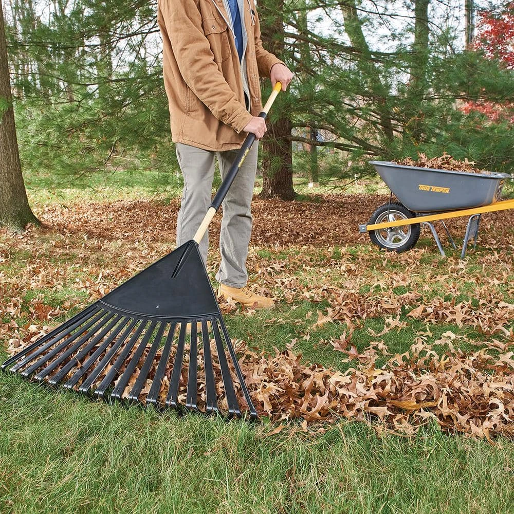 48 in. Hardwood/Steel Handle Leaf Rake with 30 in. W Clog-Free Tines for Leaves, Grass, Twigs, Pine Needles and More by True Temper 4 48 in. Hardwood/Steel Handle Leaf Rake with 30 in. W Clog-Free Tines for Leaves, Grass, Twigs, Pine Needles and More by True Temper - Image 2