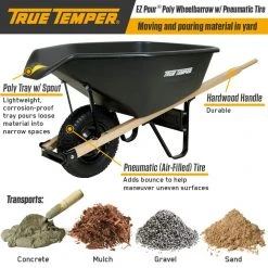 6 cu. ft. EZ Pour Poly Wheelbarrow by True Temper 11 6 cu. ft. EZ Pour Poly Wheelbarrow by True Temper -GARDEN TOOLS Shop true temper wheelbarrows cp6ps 40 1000
