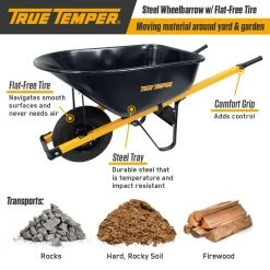 6 cu. ft. Barrow in a Box Steel Wheelbarrow with Never Flat Tire and Steel Handles by True Temper -GARDEN TOOLS Shop true temper wheelbarrows r6stffec 40 1000