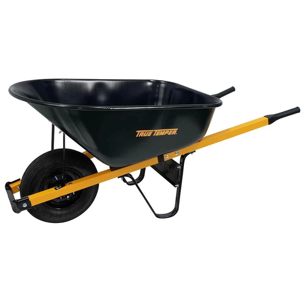 6 cu. ft. Barrow in a Box Steel Wheelbarrow with Steel Handles by True Temper 3 6 cu. ft. Barrow in a Box Steel Wheelbarrow with Steel Handles by True Temper