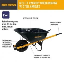 6 cu. ft. Barrow in a Box Steel Wheelbarrow with Steel Handles by True Temper 20 6 cu. ft. Barrow in a Box Steel Wheelbarrow with Steel Handles by True Temper -GARDEN TOOLS Shop true temper wheelbarrows r6stptec 66 1000