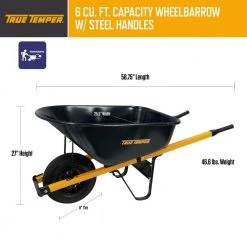 6 cu. ft. Barrow in a Box Steel Wheelbarrow with Steel Handles by True Temper 21 6 cu. ft. Barrow in a Box Steel Wheelbarrow with Steel Handles by True Temper -GARDEN TOOLS Shop true temper wheelbarrows r6stptec 77 1000