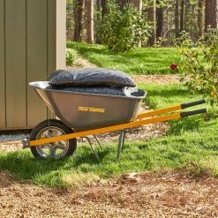 6 cu. ft. Wheelbarrow with Steel Handles and Flat Free Tire by True Temper -GARDEN TOOLS Shop true temper wheelbarrows r6stsp14 4f 1000