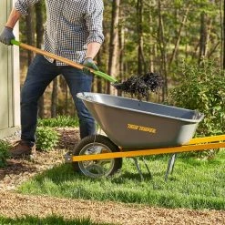 6 cu. ft. Wheelbarrow with Steel Handles and Flat Free Tire by True Temper -GARDEN TOOLS Shop true temper wheelbarrows r6stsp14 a0 1000