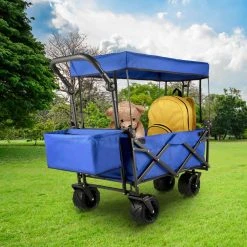 3 cu.ft. Collapsible Wagon Cart Foldable Extra Large Collapsible Steel Garden Cart with Adjustable Handles, Blue by VEVOR 17 3 cu.ft. Collapsible Wagon Cart Foldable Extra Large Collapsible Steel Garden Cart with Adjustable Handles, Blue by VEVOR -GARDEN TOOLS Shop vevor garden carts dzdptc buhsku0001v0 31 1000