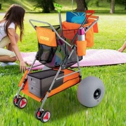 10 cu. ft. Beach Wonder Wheeler 12 in. All-Terrain Balloon Wheel 350 lbs. Beach Cart for Sand with Fabric Bin by VEVOR 17 10 cu. ft. Beach Wonder Wheeler 12 in. All-Terrain Balloon Wheel 350 lbs. Beach Cart for Sand with Fabric Bin by VEVOR -GARDEN TOOLS Shop vevor garden carts kzdst41x33x27a5l3v0 31 1000