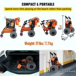 10 cu. ft. Beach Wonder Wheeler 12 in. All-Terrain Balloon Wheel 350 lbs. Beach Cart for Sand with Fabric Bin by VEVOR 15 10 cu. ft. Beach Wonder Wheeler 12 in. All-Terrain Balloon Wheel 350 lbs. Beach Cart for Sand with Fabric Bin by VEVOR -GARDEN TOOLS Shop vevor garden carts kzdst41x33x27a5l3v0 fa 1000