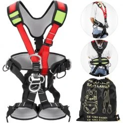 Safety Climbing Harness Rock Tree Body Fall Protection Rappelling Harness Belt Tree Climbing Lanyard by VEVOR