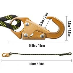 Climbing Lanyard 100 ft. Fall Protection Rope Polyester Roofing Rope CE Compliant Fall Arrest Protection Equipment by VEVOR -GARDEN TOOLS Shop vevor gardening tool accessories aqsycjhbdd1002m32v0 76 1000