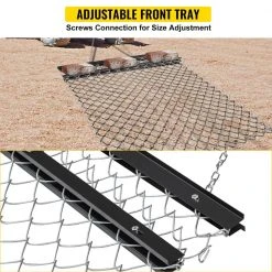 Drag Harrow 4 ft. x 5 ft. ATV Chain Harrow UTV Tractor Durable Harrow with 84 in. Handle Rake Grader Lawn Leveling Rake by VEVOR -GARDEN TOOLS Shop vevor landscaping rakes cdzpq45yc00000001v0 4f 1000