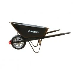 Husky 6 cu. ft. Steel Wheelbarrow with a Flat-Free Tire
