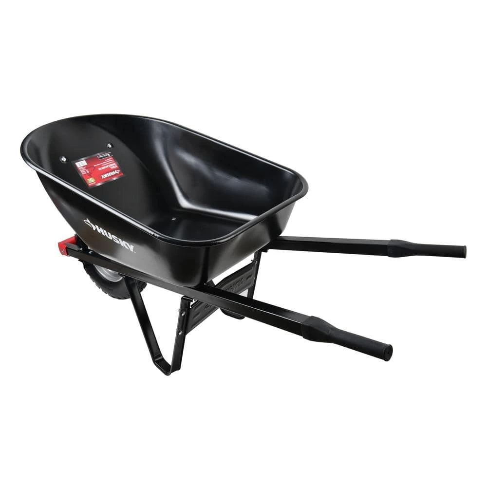Husky 6 cu. ft. Steel Wheelbarrow with a Flat-Free Tire 4 Husky 6 cu. ft. Steel Wheelbarrow with a Flat-Free Tire - Image 2