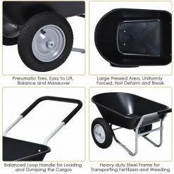 5 cu. ft. Plastic Garden Cart Wheelbarrow by ANGELES HOME 14 5 cu. ft. Plastic Garden Cart Wheelbarrow by ANGELES HOME -GARDEN TOOLS Shop wheelbarrows m35 8tl154bk 1f 1000