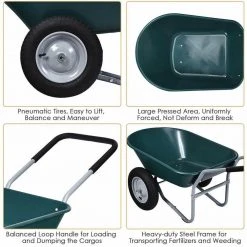 5 cu. ft. Plastic Garden Cart Wheelbarrow by ANGELES HOME -GARDEN TOOLS Shop wheelbarrows m35 8tl154gn 1f 1000