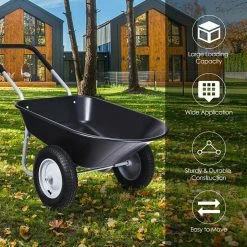 5 cu. ft. Plastic Garden Dolly Post Hole Digger Utility Cart Wheelbarrow by WELLFOR 13 5 cu. ft. Plastic Garden Dolly Post Hole Digger Utility Cart Wheelbarrow by WELLFOR -GARDEN TOOLS Shop wheelbarrows tl hgy 35154bk 1f 1000
