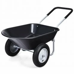 5 cu. ft. Plastic Garden Dolly Post Hole Digger Utility Cart Wheelbarrow by WELLFOR