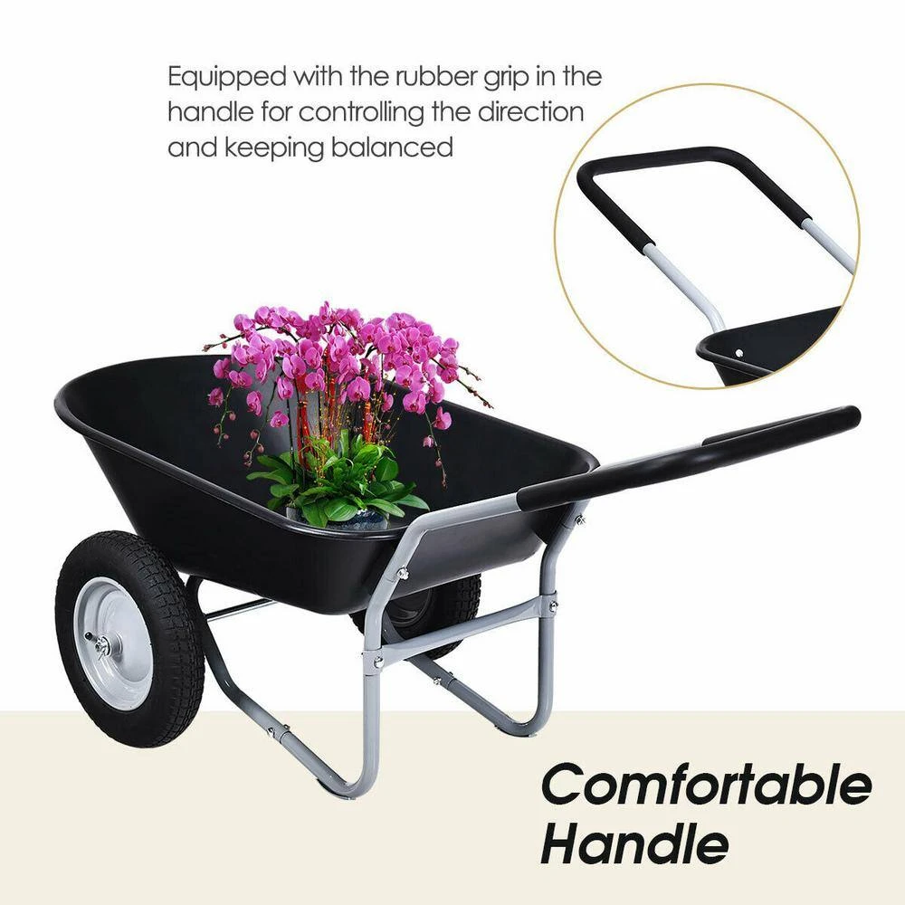 5 cu. ft. Plastic Garden Dolly Post Hole Digger Utility Cart Wheelbarrow by WELLFOR 9 5 cu. ft. Plastic Garden Dolly Post Hole Digger Utility Cart Wheelbarrow by WELLFOR - Image 7