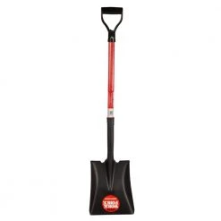 28 in. Square Point Shovel with Fiberglass Handle - Heavy-Duty 16-Gauge Steel Head by Workforce