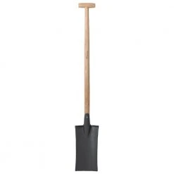 48 in. Rectangular Flat Edge Carbon Steel Spade Shovel with a 35 in. L Wood Handle by Worth Garden